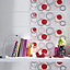 Carrelage mur blanc décor rouge 20 x 50 cm Baloni