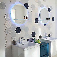 Carrelage mur blanc et bleu 17,5 x 20 cm Flooring Design Makara B (vendu au carton)