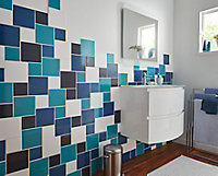 Carrelage mur bleu lagon 10 x 10 cm Glossy