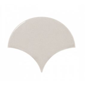 Carrelage mur écaillon de poisson uni gris brillant 10,6x12 cm SCALE FAN LIGHT GREY