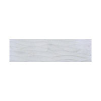 Carrelage mur décor blanc brillant effet marbre 25 x 90 cm Basento (vendu au carton)