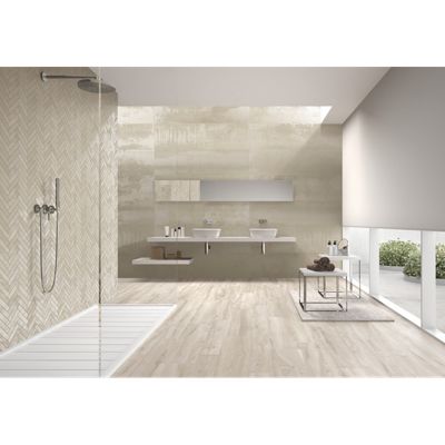 Carrelage mur effet métal beige 30x120 cm IONIC SAND