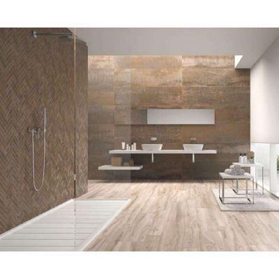 Carrelage mur effet métal cuivre 30x120 cm IONIC COPPER