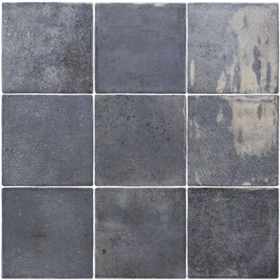 Carrelage mur effet pierre bleu 10x10 cm brillant - VERTICALE DEEP ROYAL