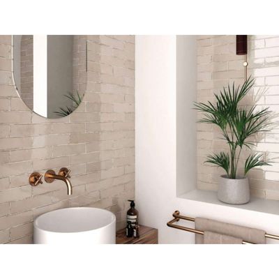 Carrelage mur effet zellige beige brillant 6x24,6 cm TRIBECA OATMEAL