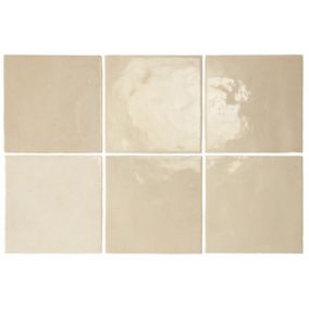 Carrelage mur effet zellige bejmat beige 13,2x13,2 cm ARTISAN OCHRE(vendu par boite de 1m2)