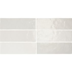 Carrelage mur effet zellige bejmat blanc 6,5x20 cm ARTISAN WHITE (vendu par boite de 0.50m2)