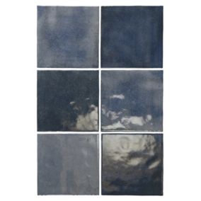 Carrelage mur effet zellige bejmat bleu 13,2x13,2 cm ARTISAN COLONIAL BLUE(vendu par boite de 1m2)