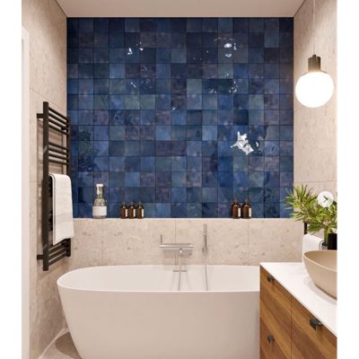Carrelage mur effet zellige bejmat bleu 13,2x13,2 cm ARTISAN COLONIAL BLUE