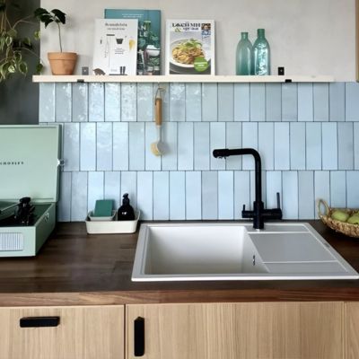 Carrelage mur effet zellige bejmat bleu 6,5x20 cm ARTISAN AQUA