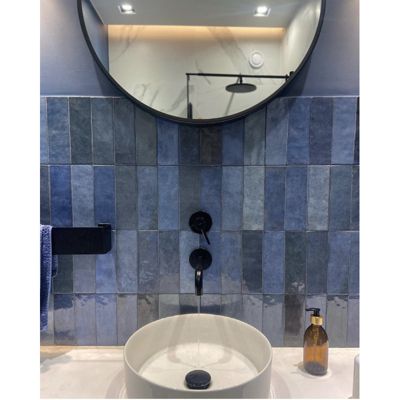 Carrelage mur effet zellige bejmat bleu 6,5x20 cm ARTISAN COLONIAL BLUE