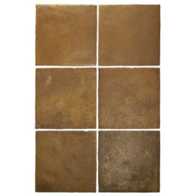 Carrelage mur effet zellige bejmat jaune 13,2x13,2 cm ARTISAN GOLD(vendu par boite de 1m2)