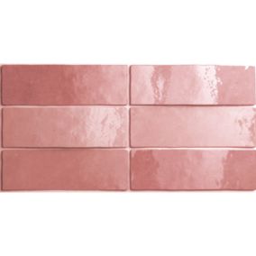 Carrelage mur effet zellige bejmat rose 6,5x20 cm ARTISAN ROSE MALLOW(vendu par boite de 0.50m2)