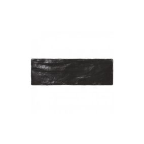 Carrelage mur effet zellige bejmat satiné noir 6,5x20 cm  MALLORCA BLACK(vendu par boite de 0.50m2)