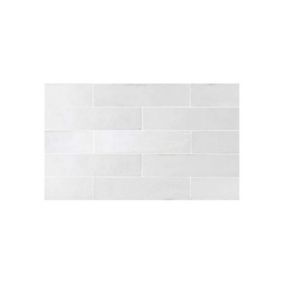 Carrelage mur effet zellige blanc brillant 6x24,6 cm TRIBECA GYPSUM WHITE