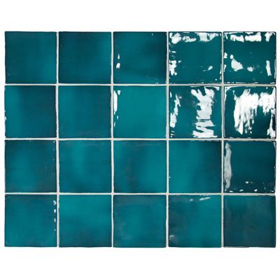 Carrelage mur effet zellige bleu turquoise 10x10 cm MANACOR GLACIER