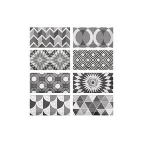 Carrelage mur métro patchwork gris 7,5x15 cm METRO PATCHWORK B&W