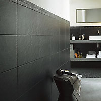 Carrelage mur noir 25 x 40 cm Ardoise (vendu au carton)
