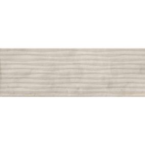 Carrelage mur à relief effet béton beige 32x99 cm DANXIA BANAWE R CREMA