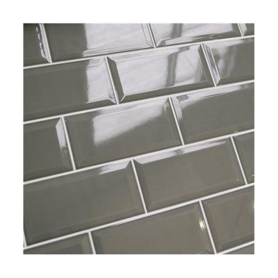 Carrelage mur relief métro parisien uni gris anthracite brillant  10x20 cm METRO DARK GREY