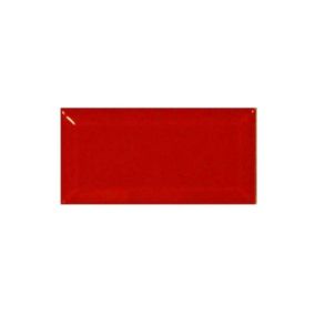 Carrelage mur relief métro parisien uni rouge brillant  7,5x15 cmMETRO ROSSO