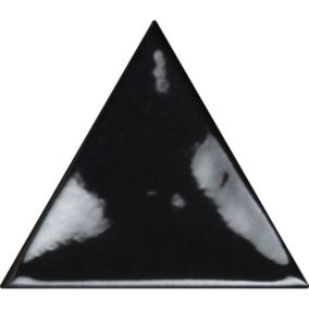 Carrelage mur trianguaire effet zellige noir métal 13,2x11,4 cm 3LATI RIFLESSI