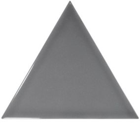 Carrelage mur triangulaire uni gris brillant  SCALE TRIANGOLO DARK GREY