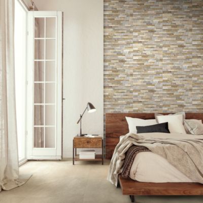 Carrelage mural aspect pierre beige Quartzite 30 x 60 cm