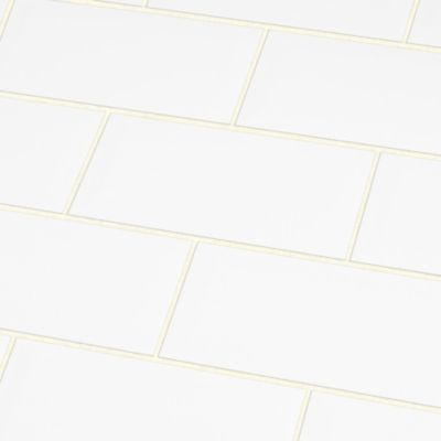 Carrelage mural blanc brillant effet métro L.20 x l.10 cm x ép.7,3 mm, Trentie
