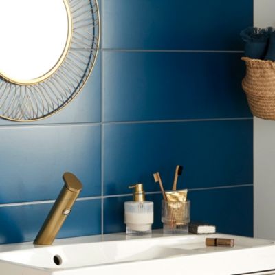 Carrelage mural bleu 20 x 60 cm Plain
