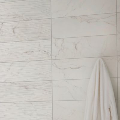 Carrelage mural effet marbre Elegance 20x60 cm blanc