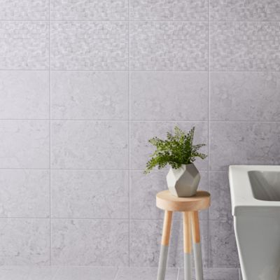Carrelage mural effet marbre gris L.40 x l.25 cm x ép.8,3 mm, Ideal Marble