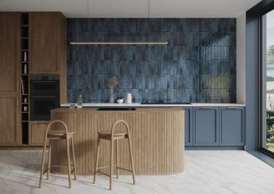 Carrelage Mural Effet Zellige Bleu 6,5x29,8 Monpelli Navy Mix - Allocarrelage