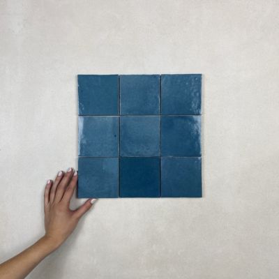 Carrelage mural Effet Zellige Bleu Canard CROGIOLO ZELLIGE 10x10 cm Petrolio