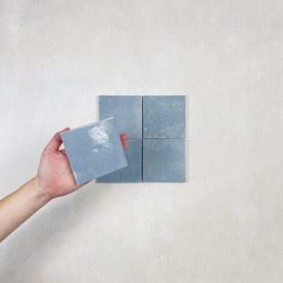 Carrelage mural Effet Zellige Bleu Ciel CROGIOLO ZELLIGE 10x10 cm Cielo