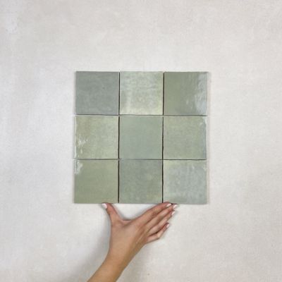 Carrelage mural Effet Zellige Vert CROGIOLO ZELLIGE 10x10 cm Salvia