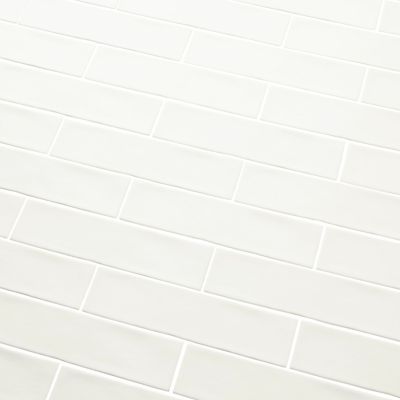 Carrelage mural intérieur blanc brillant effet carreaux anciens L.30,1 x l.7,5 cm x ép.8,5 mm, Vernisse