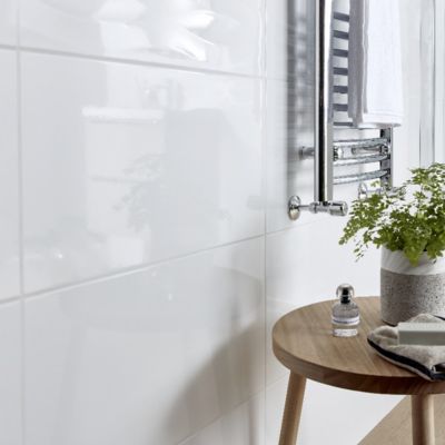 Carrelage mural intérieur blanc brillant L.60 x l.30 cm x ép.8,5 mm, Perouso
