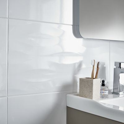 Carrelage mural intérieur blanc brillant L.60 x l.30 cm x ép.8,5 mm, Perouso
