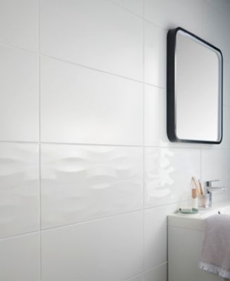 Carrelage mural intérieur blanc brillant L.60 x l.30 cm x ép.8,5 mm, Perouso