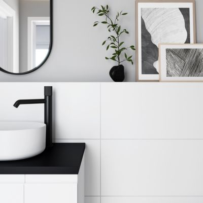Carrelage mural intérieur blanc mat L.60 x l.30 cm x ép.8,5 mm, Perouso