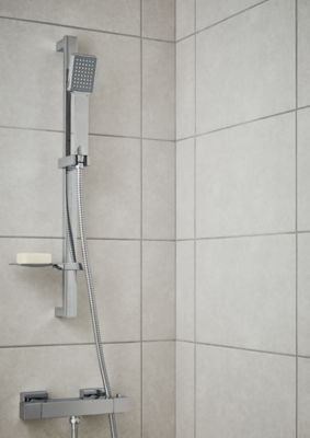 Carrelage mural intérieur effet béton gris clair mat L.40 x l.25 cm x ép.8,8 mm, Cimenti