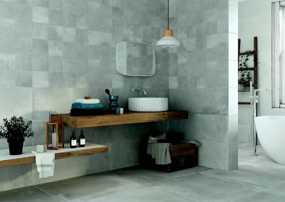 Carrelage mural intérieur effet béton gris L.90 x l.30 cm x ép.8 mm, Pavlos