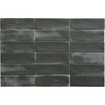 Carrelage Mural Mini Metro 5x15cm Premium. Beret Coal Matt