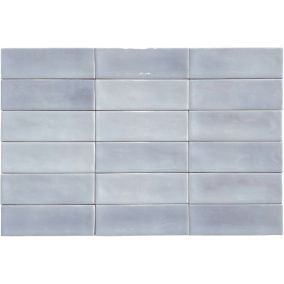 Carrelage Mural Mini Metro 5x15cm Premium. Beret Lavander Brillant