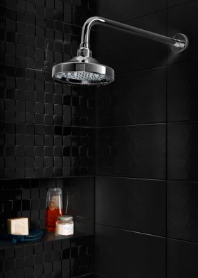 Carrelage mural noir 25x40cm Alexandrina décor 3D