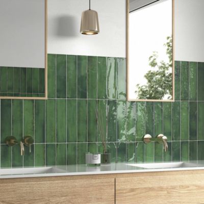 Carrelage Mural Premium Zenya Green Gloss 7,5x30cm