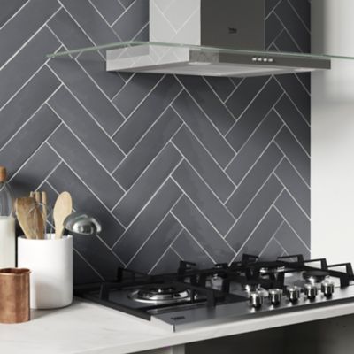 Carrelage mural Vernisse 30,1 x 7,5 cm gris foncé