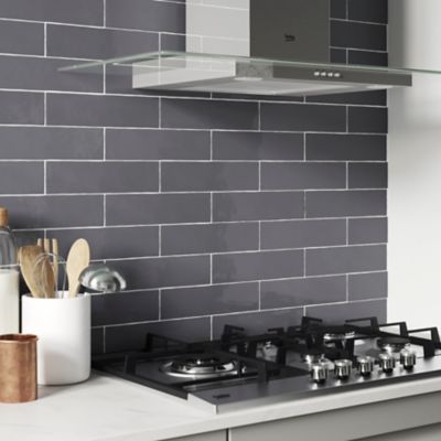 Carrelage mural Vernisse 30,1 x 7,5 cm gris foncé