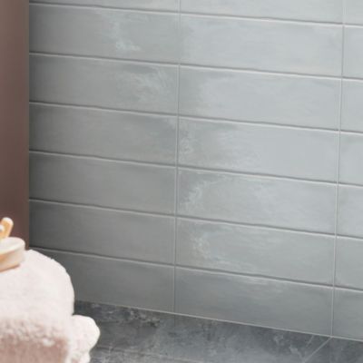 Carrelage mural Vernisse 7,5x30 cm gris clair